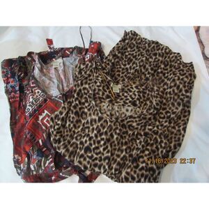 LUCKY WOMEN'S SLEEVELESS DRESS LOT OF 2 SIZE S ANIMAL PRINT BELTED AZTEC PRINT